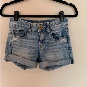 American Eagle light wash jeans.